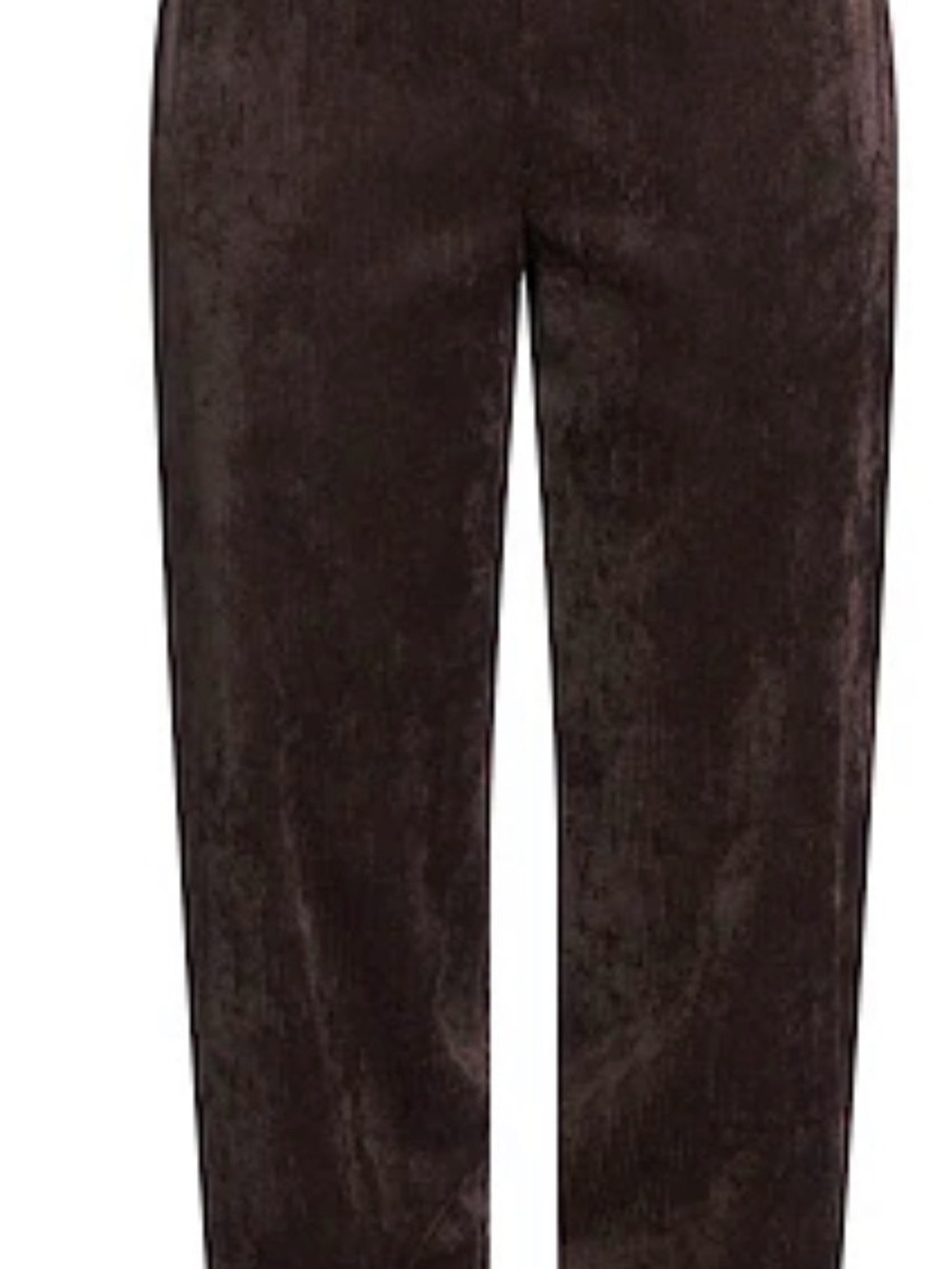 Women's Velvet Straight-Leg Trousers in Dark Brown